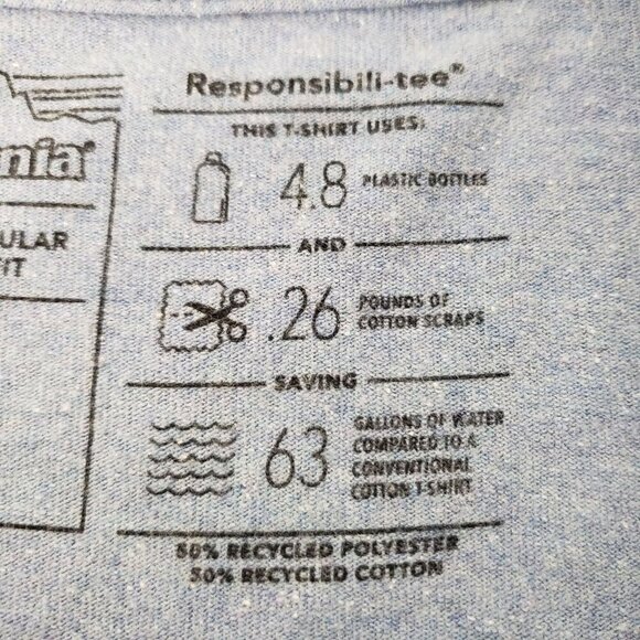 Patagonia Graphic Responsibili Tee Logo Blue Short Sleeve Mens Size XL - Picture 6 of 10